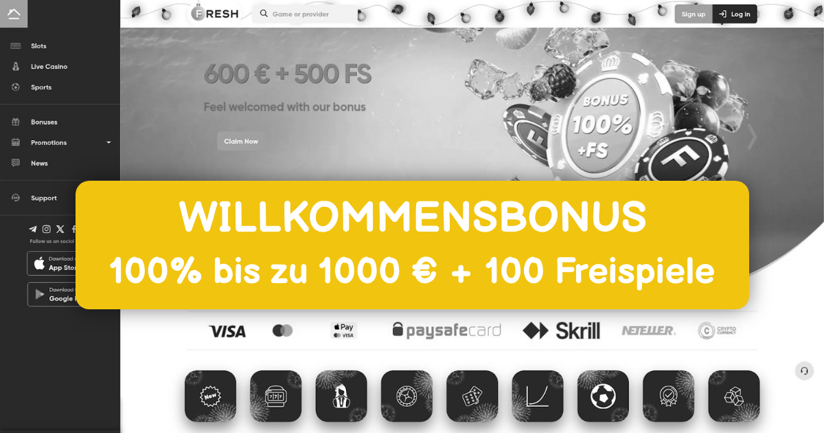 Fresh Casino welcome bonus