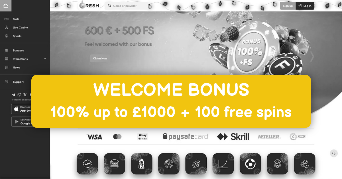 Fresh Casino welcome bonus